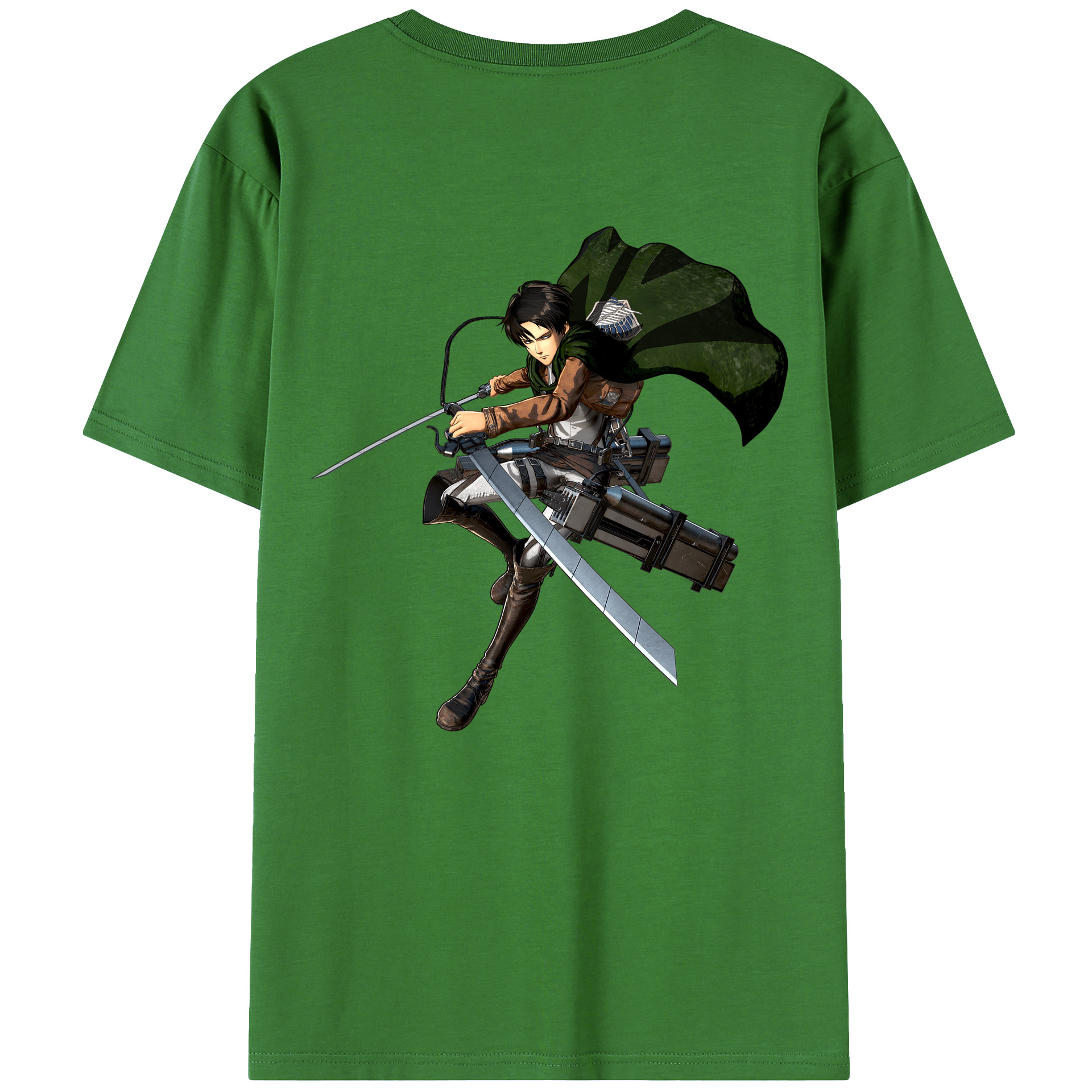 （画像用） 進撃の巨人 リヴァイ·アッカーマン Attack on Titan Levi Ackerman レディース半袖Tシャツ(バックプリント)